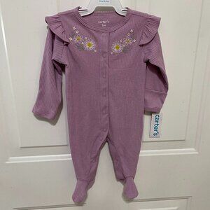 Baby Floral Snap-Up Thermal Sleep & Play Pajamas - 3 Month - Purple
